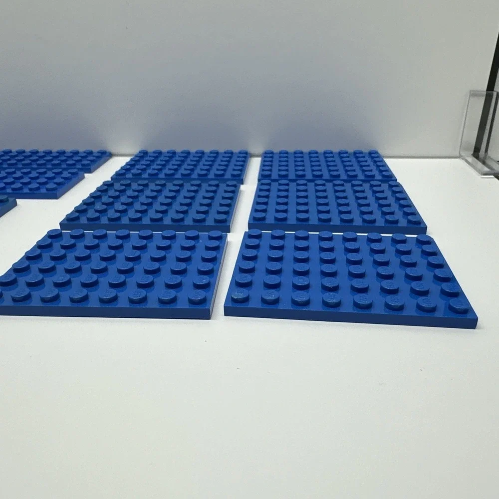 Lego Parts -‎ Plates - 4x4, 4x6, 4x8, 4x10 & 6x8 Blue Lot Of 15
